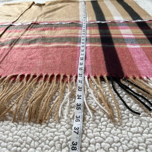 Woolrich Lagenlook Oversized Open Front Fringed Plaid Blanket Wrap Shawl Poncho - Picture 11 of 12